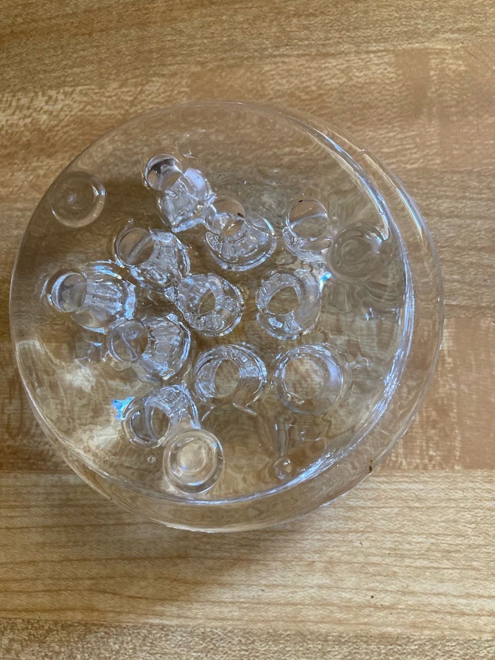 Vintage Clear Glass Flower Frog Vase Insert with 11 holes
